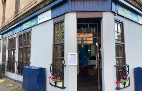Outside of Linthouse Community Shop